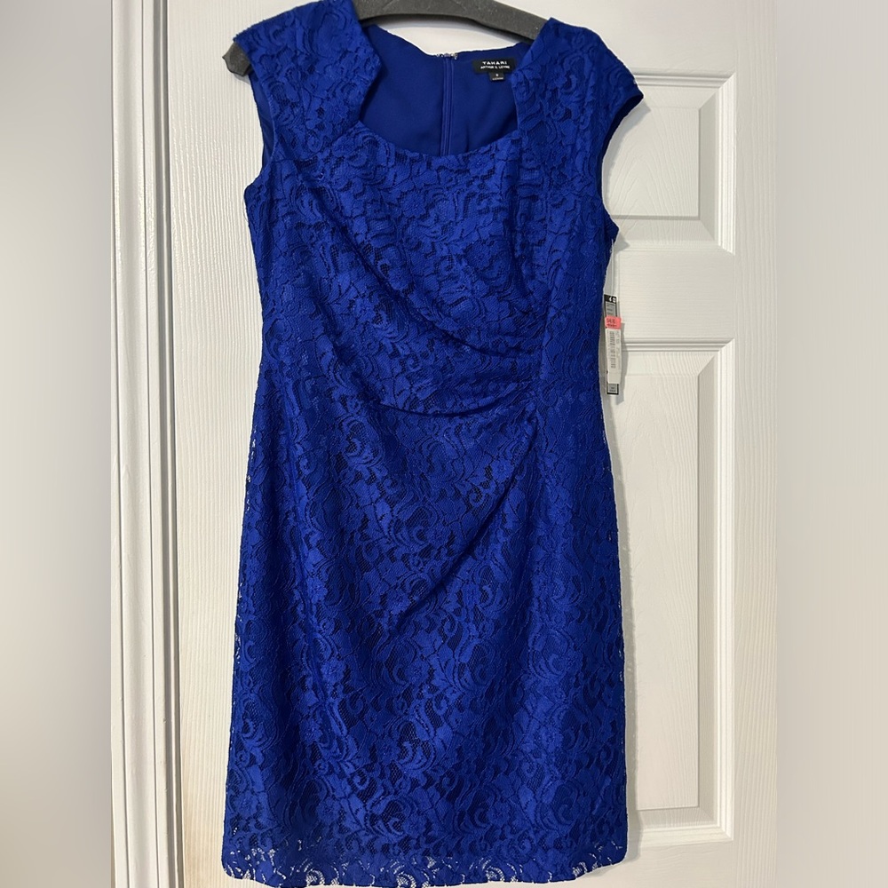 NWT Tahari dress.  Beautiful royal blue lace.